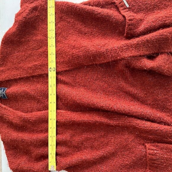 Abercrombie Womens pocket Cardigan Size X Small Soft Cozy Sweater Burnt Orange - Picture 13 of 15
